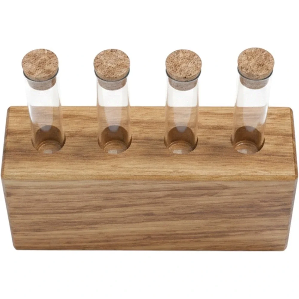 Wood Propagation Station 4 Test Tube Plant Cutting Holder Plant Lover Gift